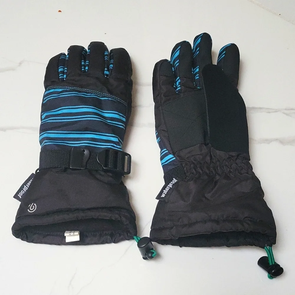 Waterproof gloves, blue black color